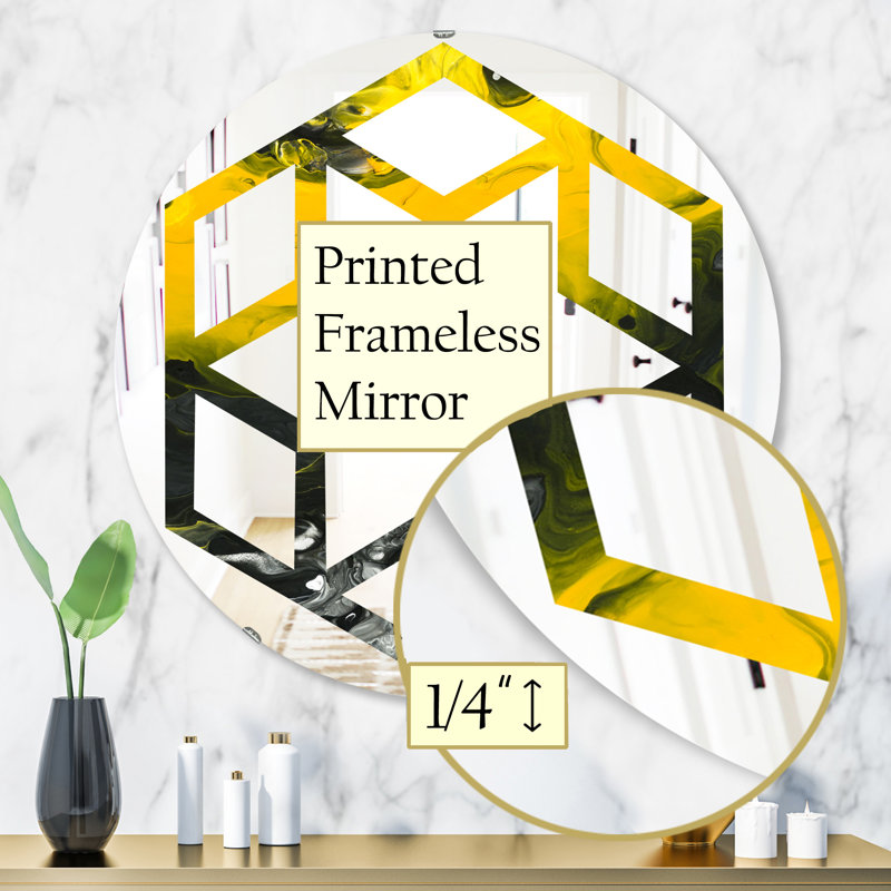 Miroir mural hexagonal éclectique Hexagon Star, H 31,5 po x l po