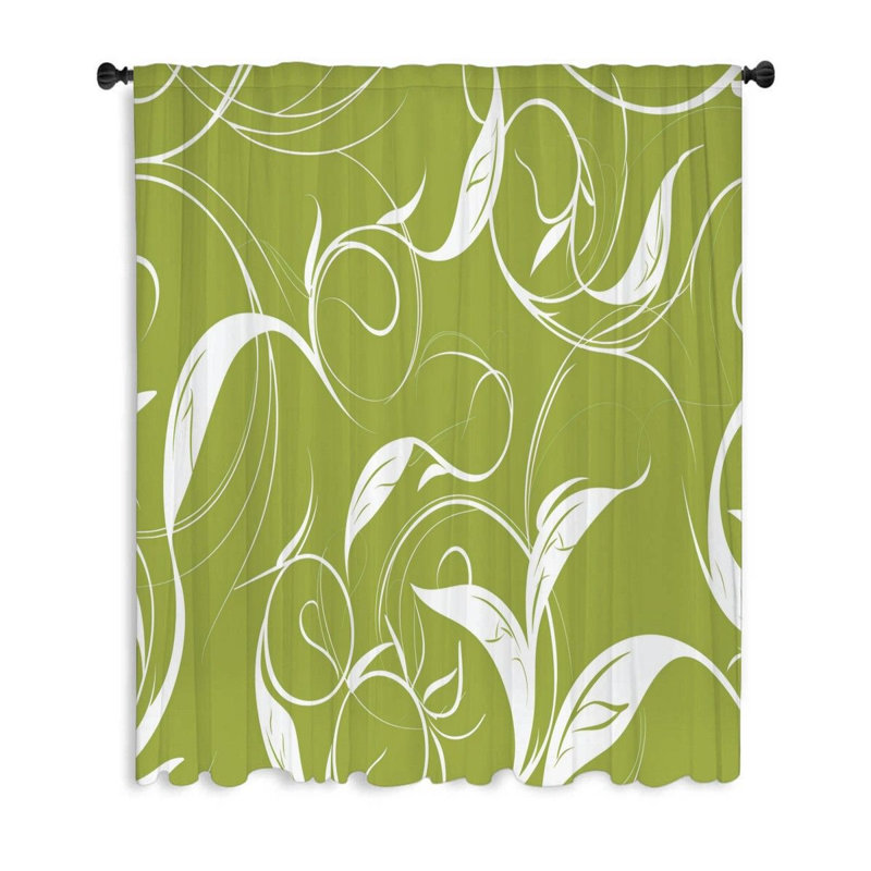 Rideau transparent en polyester Chizu, L 50 po x L 96 po