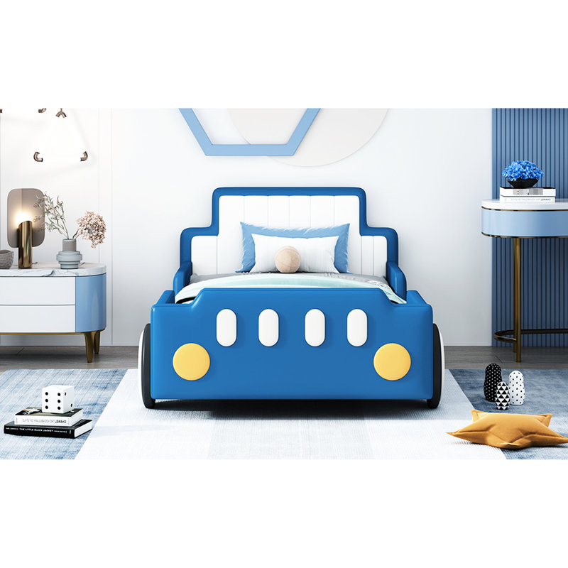 Lit plateforme avec roulettes Blue, Bleu