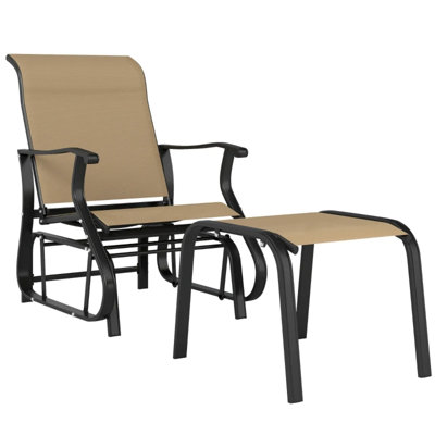 Fauteuil oscillant d'extérieur confortable à haut dossier