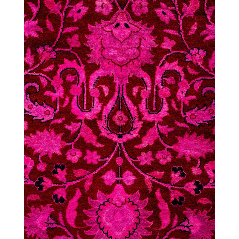 Tapis rose noué à la main de conception unique Holsworth - rose