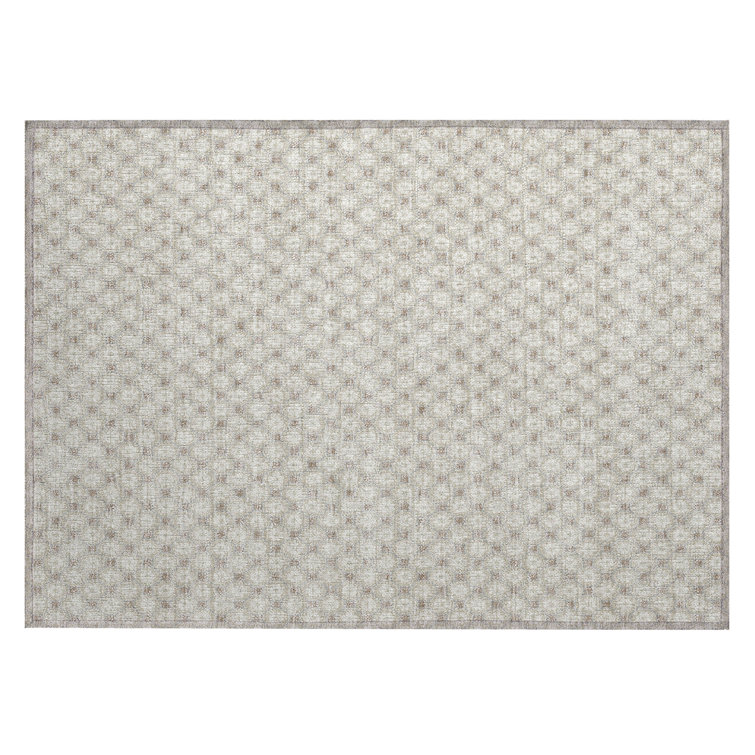 Machine Washable Indoor/Outdoor Christain ACN1428 Beige Rug