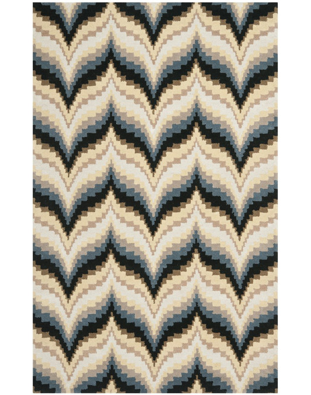 Tapis beige/gris en laine Wildfire, Rond 8 pi