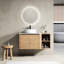 Meuble-lavabo de salle de bain 42 po avec lavabo d'art en céramique, 1 tablette de rangement, 2 portes à fermeture en douceur, contreplaqué - moderne