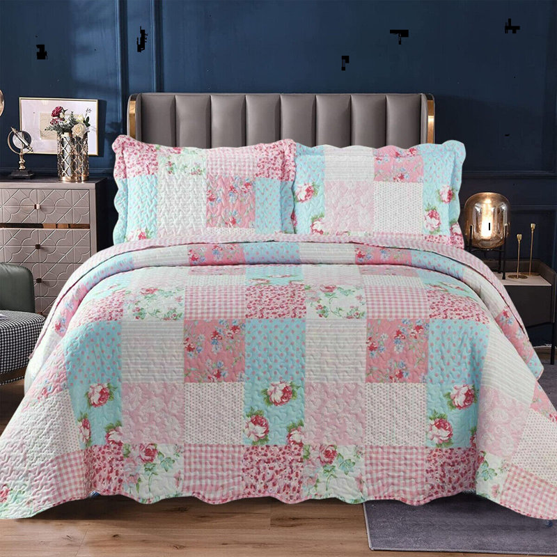 Notus Luxury Bedspread, W180 x L240cm, Pink/Blue