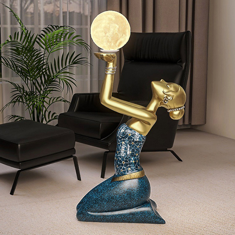 Light Luxury Style Resin and PVC Art Floor Lamp