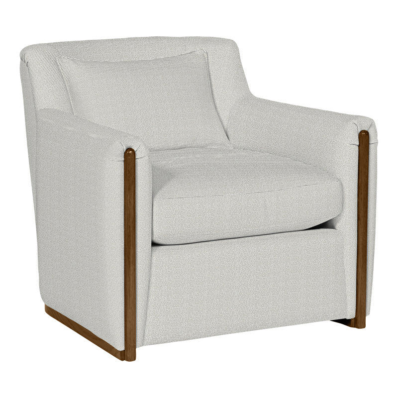 Thom Filicia Home 32.5" Wide Upholstered Armchair, Casa Blanca, Callaloo Cotton Polyester Blend