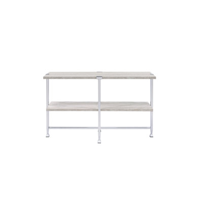 Brecon White Oak & Chrome Finish Sofa Table