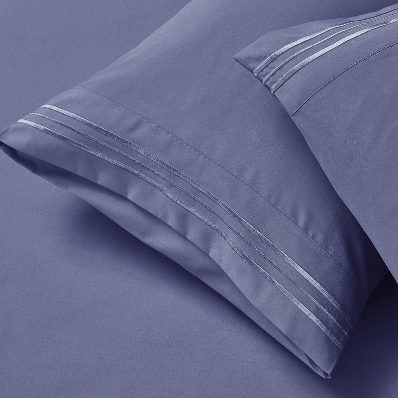  Ensemble de draps hypoallergéniques à double brossage 1800 Series, Ensemble de draps pour grand lit avec 2 taies d'or