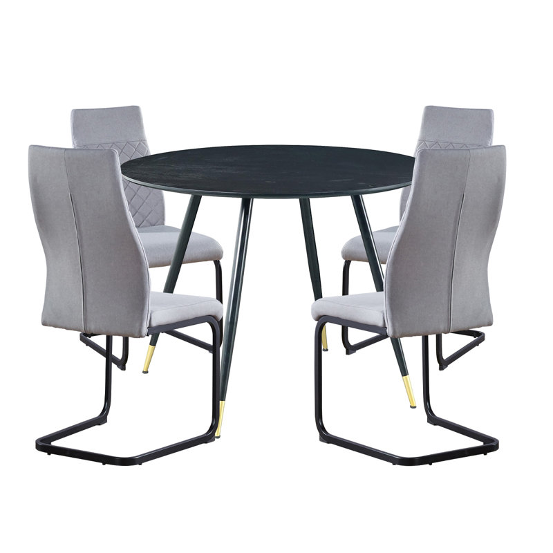 Haywards 4 - Person Dining Set, Black