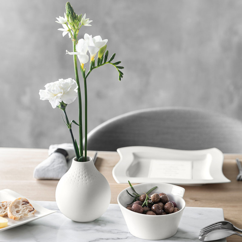 Vase de table Procelain, H 4,75 po x l 4,5 po x P 4,5 po, Noir mat