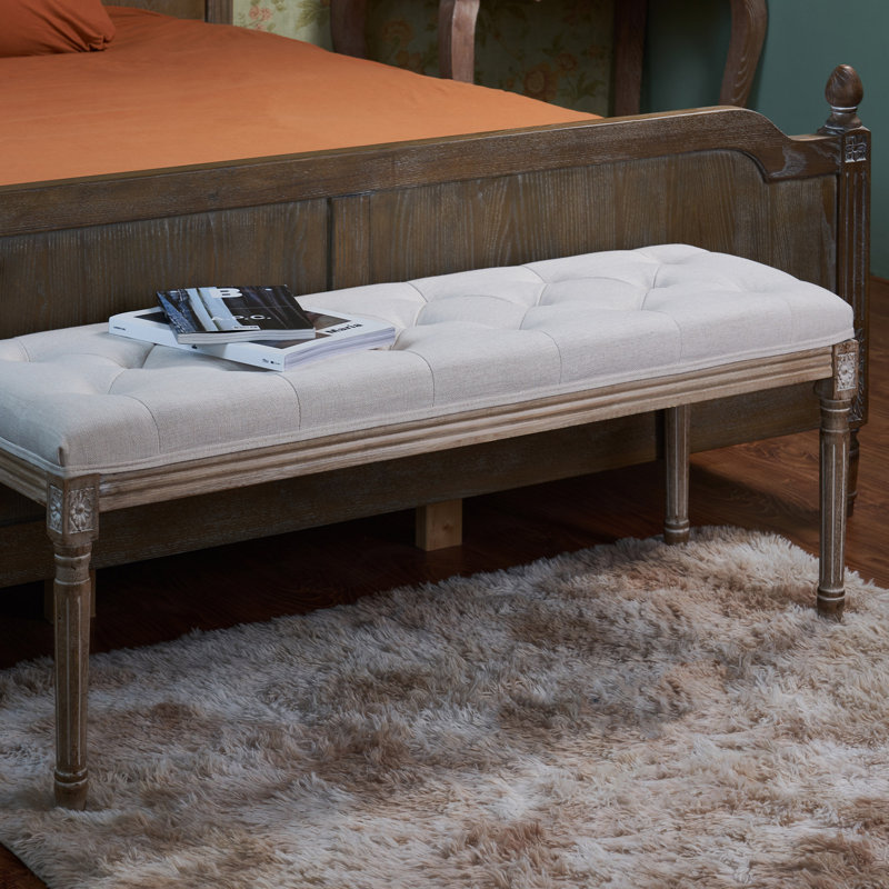 Besednice Linen Upholstered Bench, 18.10" H x 47.20" W x 15.7" D