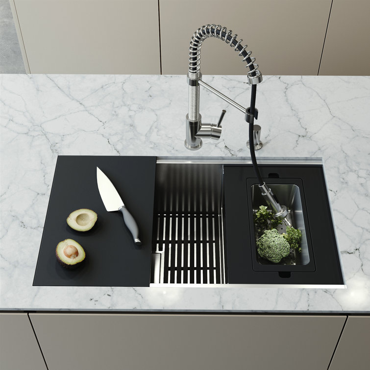 VIGO Hampton Stainless Steel Undermount Kitchen Sink with Faucet and Soap  Dispense  Reviews Wayfair