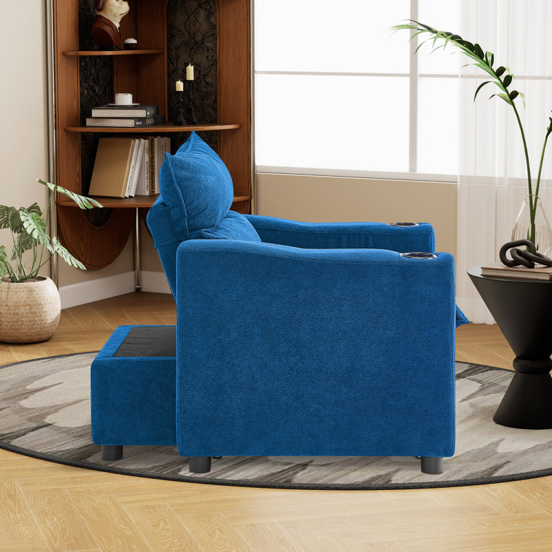 Fauteuil convertible convertible 3-en-1, Bleu