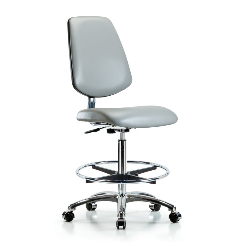 Kendal Vinyl Drafting Chair, Casters, Dove