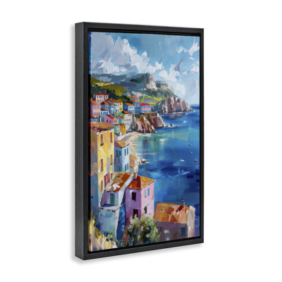 View Over Coastal Town Floating Frame, design by LSR Design Studio