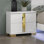 Ensemble de chambre à coucher, lit double moderne 3 pièces blanc neige + 2 tables de chevet avec DEL sous le lit | Bois d'ingénierie, métal | Lits standard