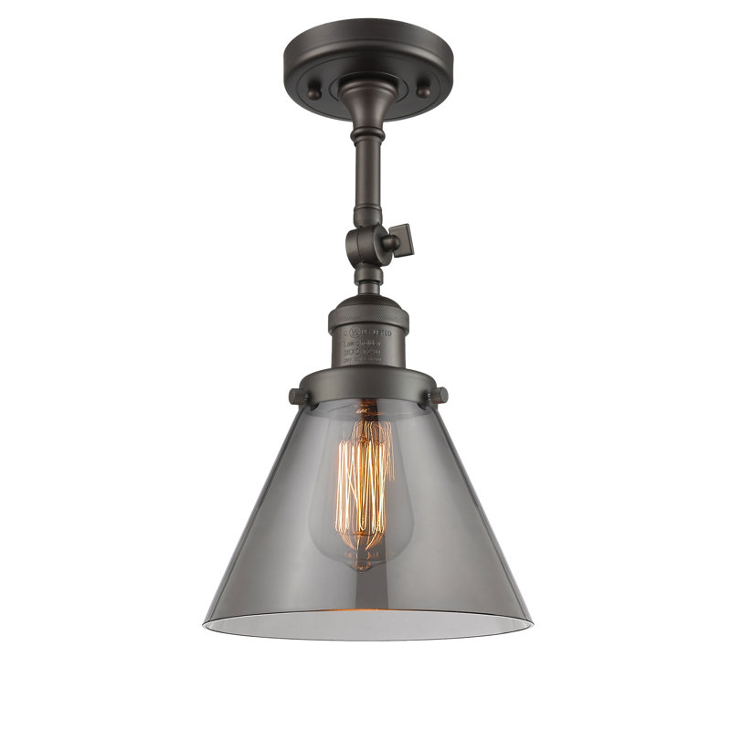 Éclairage de meuble-lavabo inclinable 2 lumières Cone, Bronze frotté à l'huile, Ampoule à DEL rétro de 6 watts, Fumé