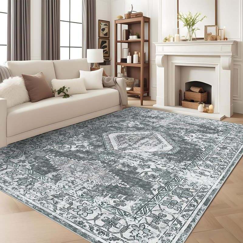 Tapis de salon Boho Traditional Medallion, Rectangulaire 8 pi x 10 pi