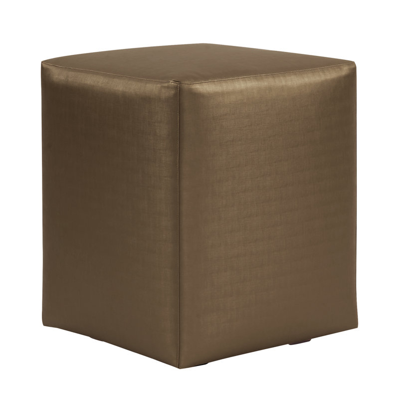 Azemar Box Cushion Ottoman Slipcover, Shimmer Bronze