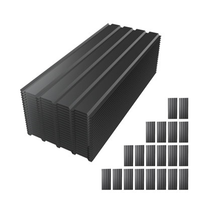 Metal Roof Panel Length 42.5 In Galvanized Roof Panels 20 Pcs Waterproof Heavy Duty Metal Roof Panels For Outdoor House, Storage, Stables, Patio, Garages, Sheds, Gray