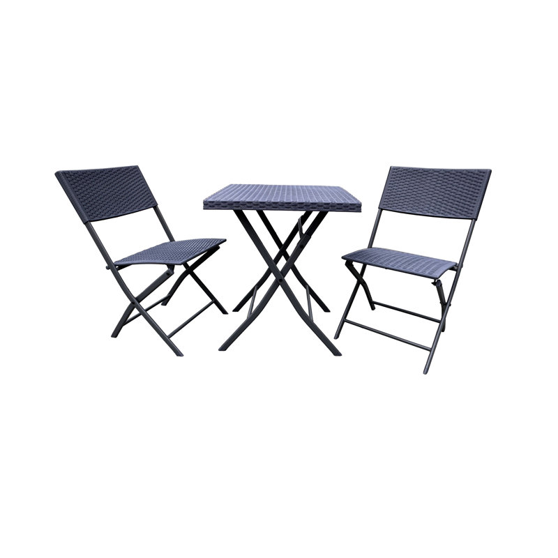 2 - Person Patio Dining Set with Square Table, Grey