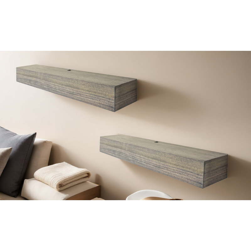 Tablettes flottantes en peuplier, H 6 po x l 38 po x P 5 po