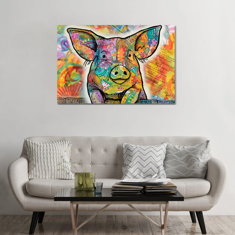 Le cochon - Estampe numérique sur toile tendue avec châssis