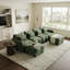 Canapé d'angle en chenille de 334 cm (131,5 po) en forme de U avec 2 poufs et 4 coussins lombaires, couleur sauge olive-2146293924