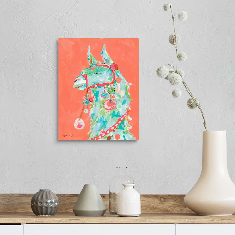 « Tito the llama » par Jessica Mingo, reproduction d’art sur toile, Toile tendue, H 14 po x l 11 po x P 1,25 po