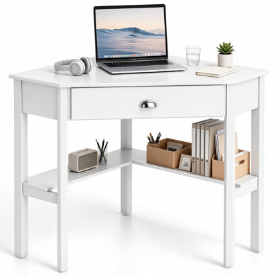 Bureau d'écriture de coin en bois massif l 41,5 po Johaun