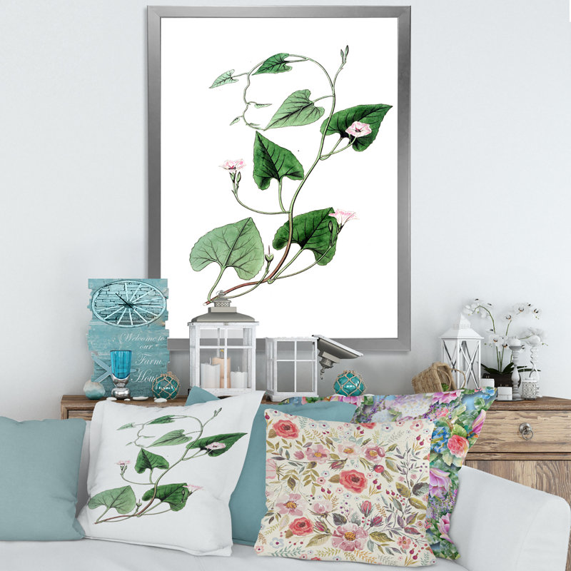Feuilles de plantes - reproduction d'art sur toile, H 32 po x l 24 po x P 1 po, Argent