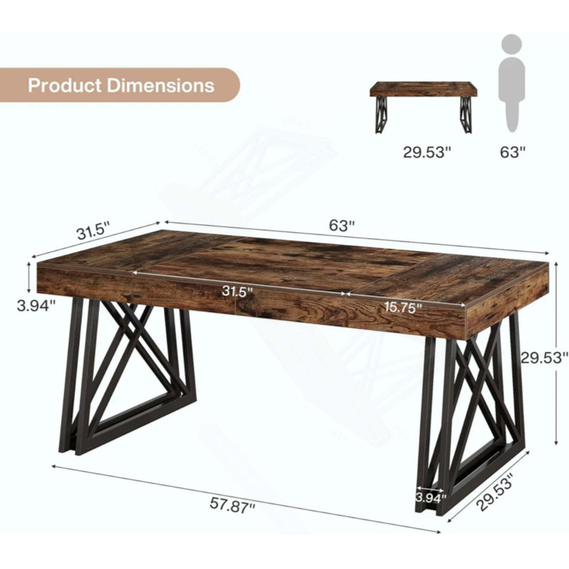 Bureau de direction rétro, bureau d'ordinateur, bureau (table seulement)