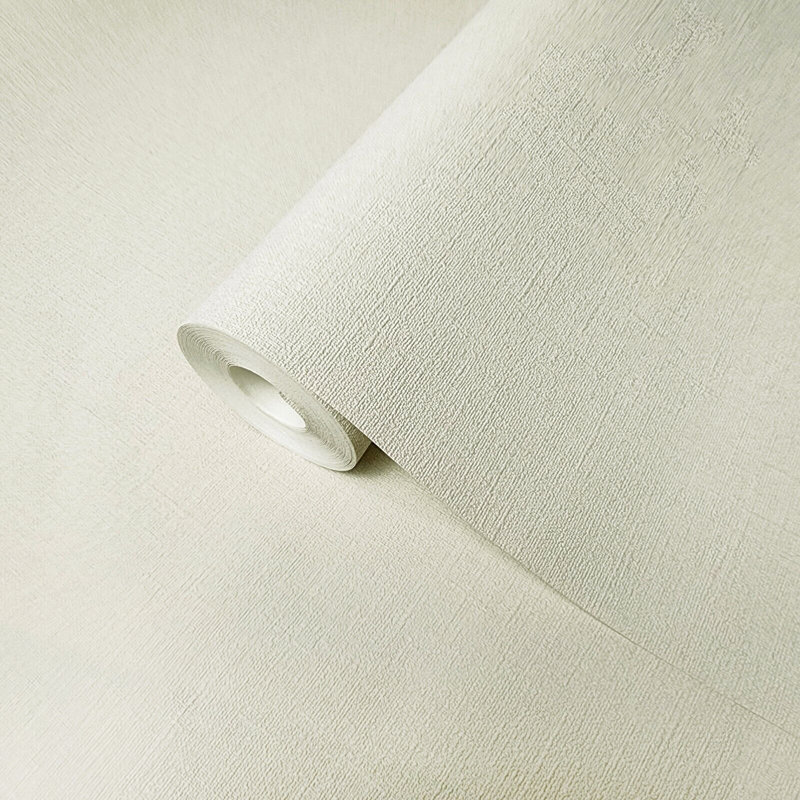 Papier peint uni texturé ivoire blanc cassé