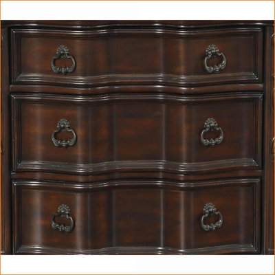Traditional Cherry Finish Nightstand with 3 Drawers