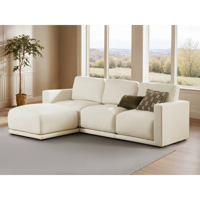 Libbna 115.7'' Italian Design Linen Upholstered Sectional, 35.8" H x 115.7" W x 67.3" D
