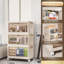 Armoire de rangement pliante à 3 niveaux avec portes et roues magnétiques Temir | Rangement en plastique 19,69 "avec roulettes-879037377