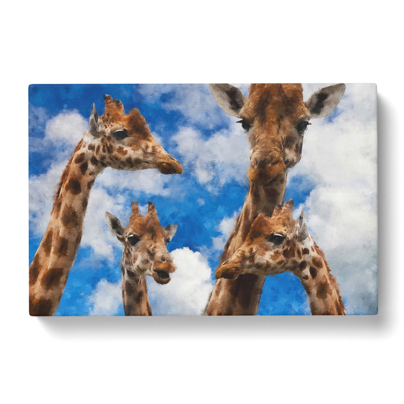 Four Giraffes - Wrapped Canvas, 35cm H x 50cm W x 3cm D