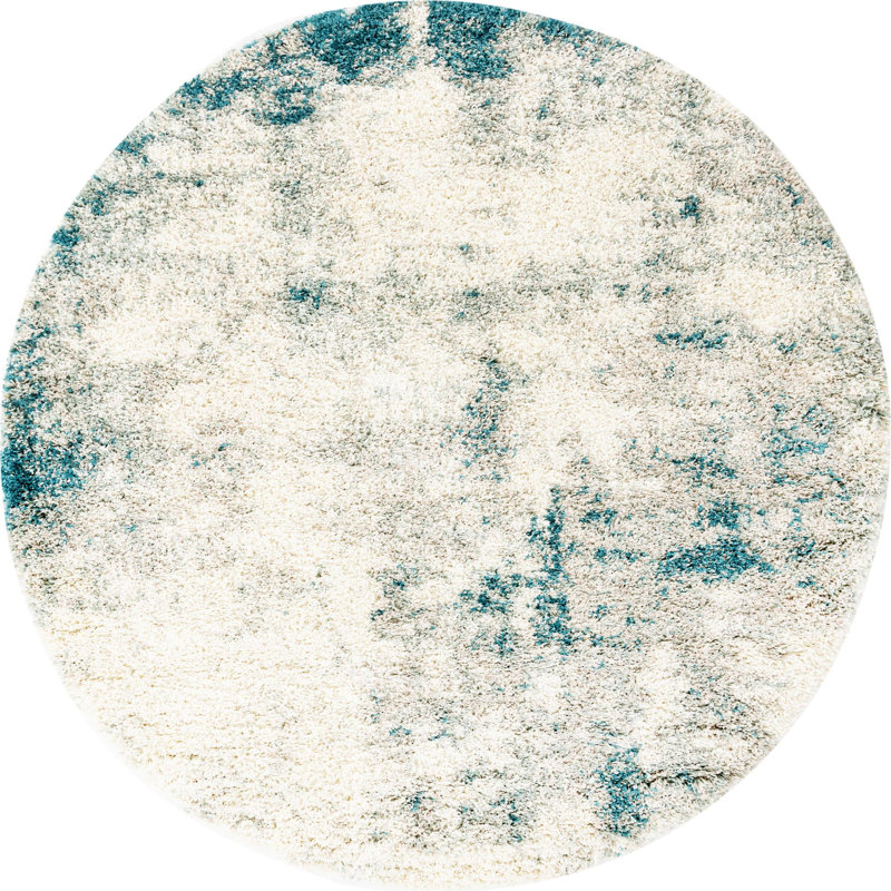 Performance Abstract Indoor Rug, Round 6'1"