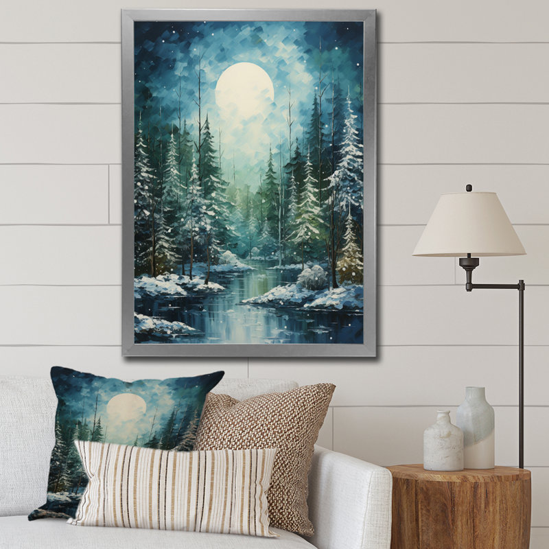 Winter Wintery Evergreen II, reproduction d'art sur toile, H 40 po x l 30 po x P 1,5 po, Cadre simple argenté