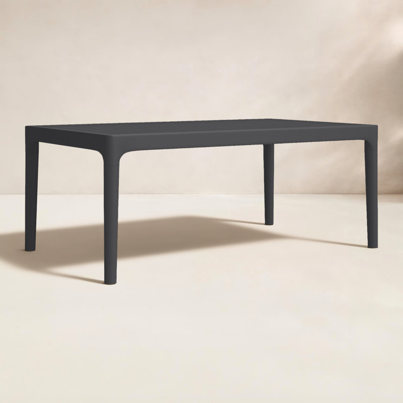 Farrah Rectangular Outdoor Coffee Table , 23.6'' in. W 19.6'' in. D, Black, 23.6"W x 15.7"H x 39.4"L