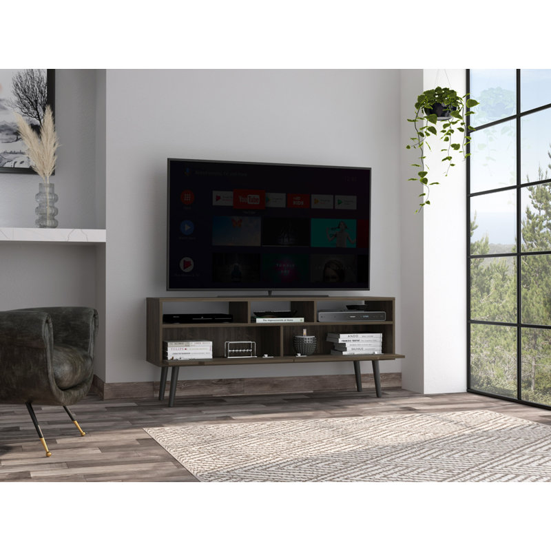 New Haven 2-Drawer 3-Shelf TV Stand Dark Walnut