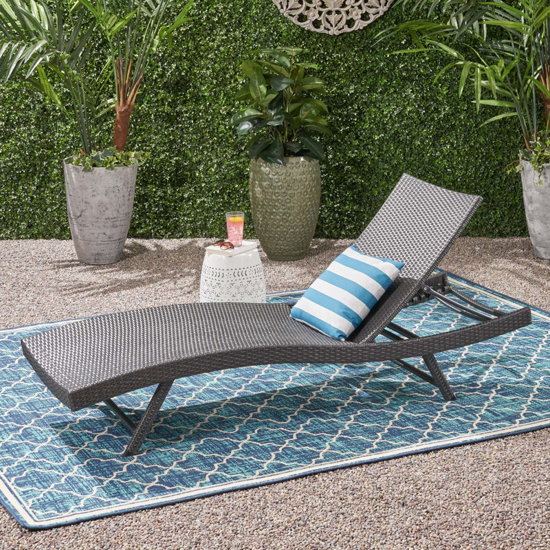 Wicker Patio Chaise Lounge Chair