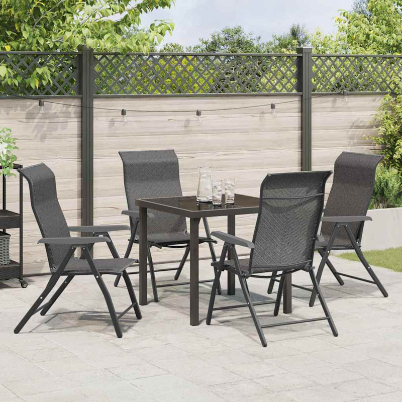 4 - Person Patio Dining Set with, Grey, 73cm H x 80cm W x 80cm D