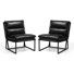 Ensemble de 2 fauteuils d'appoint modernes en similicuir beige