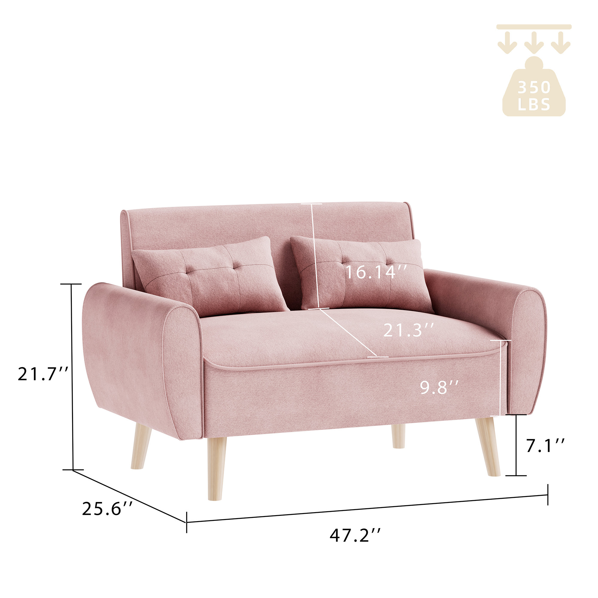 Arlander 47.24'' Slipcovered Loveseat