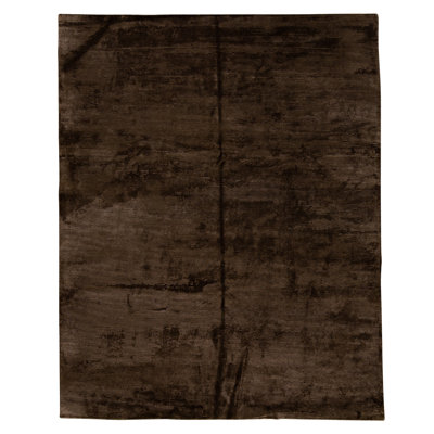 Hand Knotted Area Rug in Dark Brown
