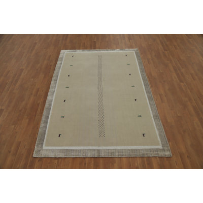 Tribal Gabbeh Style Handmade Area Rug 5x8