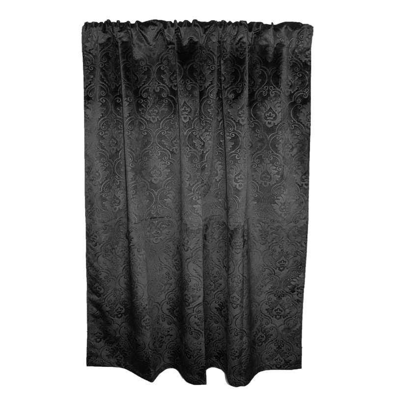 Izea Velvet Room Darkening Curtain Single Panel, 54" W x 120" L, Black