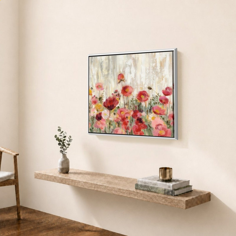 Sprinkled Flowers par Silvia Vassileva - impression sur toile, H 34 po x l 44 po, Blanc